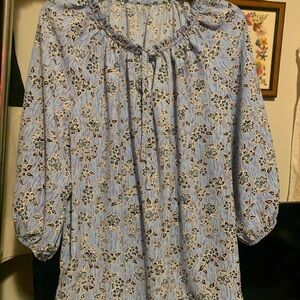 Floral Blue Women's Top